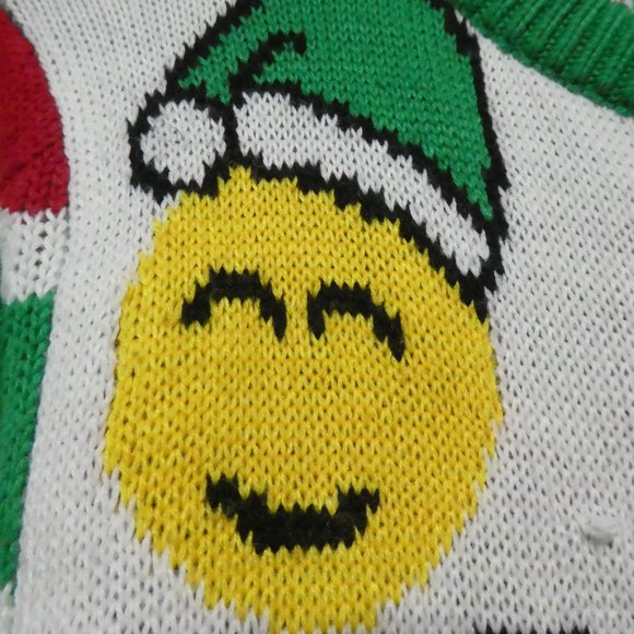 HAPPY HOLIDAYS | small, s | Emoji and Striped | Ugly Christmas Sweater | Unisex - Picture 7 of 15